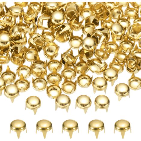 90Pcs 6mm Rivet Rond Bombé Métal 4 Griffes Pointes Doré (1/5)