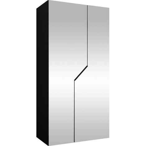 Armoire Hartford 600, Noir, 202x100x52cm, Portes d'armoire: Avec des charnières, Nombre d'étagères: 0 (1/5)