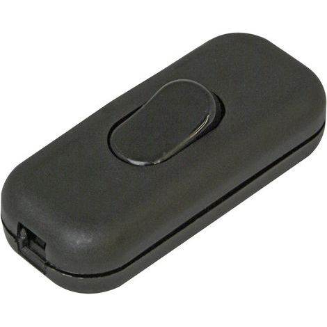 Interrupteur pour câble souple Kopp 191305001 avec décharge de traction noir 1 x Off/On 6 A 1 pc(s) (1/4)