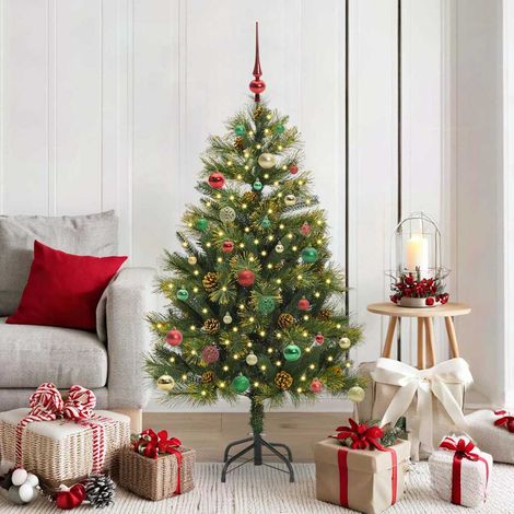 Künstlicher klappbarer Weihnachtsbaum mit Tannenzapfen 150 cm