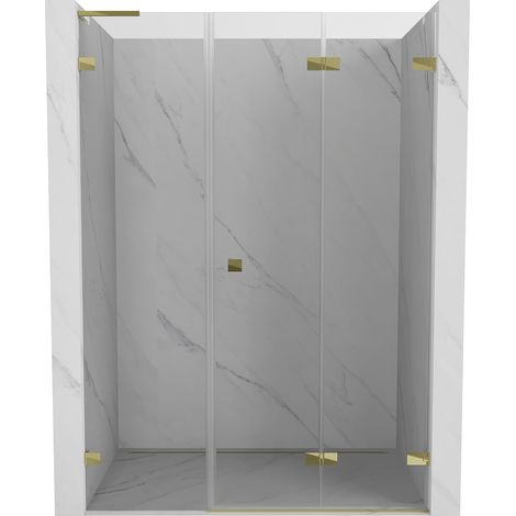 Mexen Lunar-F L porta doccia pieghevole destra 115 cm, trasparente, dorato - 836SL-115-050-50-00-P (1/5)