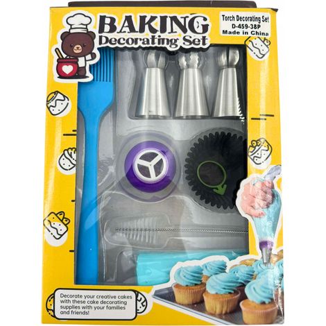 Set para decorar pasteles, funda reutilizable, 3 boquillas de repuesto (1/4)
