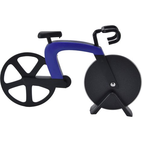Bicycle Pizza Cutter Wheel Stainless Steel Bike Shape Pizza Knife Kitchen Pizza Cutting ToolBlue (1/5)