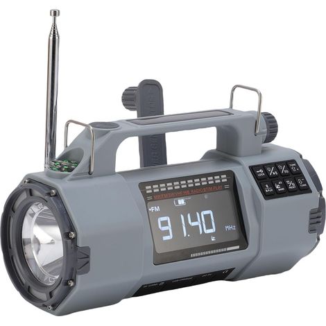 Radio d'urgence, 5000mAh Météo Radio, Solar Hand Crank Portable (1/5)