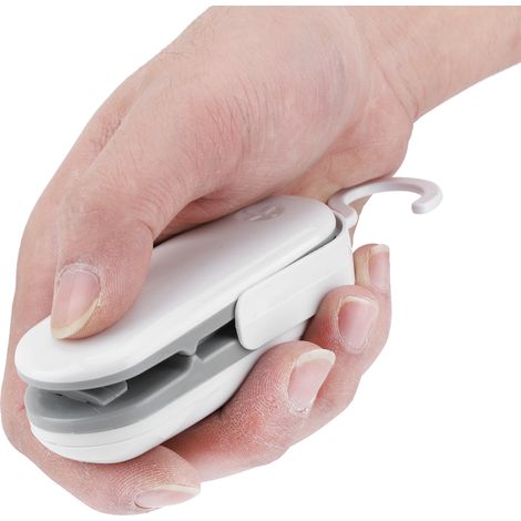 Mini scelleuse thermique portable pour sacs plastiques, conservation hermétique des aliments (gris), piles non incluses (1/5)