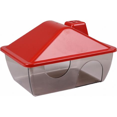 Maisonnette pour hamsters, rouge. 15 x 11 x 9,5 cm. - Flamingo