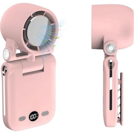 Ventilateur portable à clipser ultra haut régime (RPM) – Ventilateur personnel rechargeable avec écran LED, 100 niveaux de vitesse, angle de réglage continu, mini ventilateur multifonction utilisable (1/5)