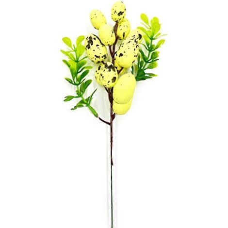 Boutures d'œufs de Pâques, fleurs artificielles, branches colorées, peinture, œufs d'oiseaux en mousse (1/5)