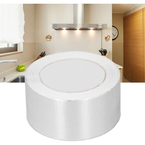 Ruban adhésif en fibre de verre et feuille d'aluminium, ruban étanche pour hottes de cuisine et conduits de climatisation, ruban auto-adhésif résistant aux hautes températures, 6 cm (1/5)