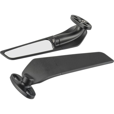 Rétroviseurs moto, 2 pièces,rétroviseurs d'extrémité de guidon pivotants à 360°, rétroviseurs pour cyclomoteurs et scooters, compatibles avec la plupart des motos (noir) (1/5)