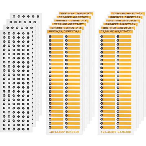 12pcs Autocollants pour Panneau Électrique et 4pcs Autocollants Ronds avec Chiffres Ronds pour Disjoncteur Étiquettes de Panneau Électrique Autocollants pour Boîte à Fusibles (1/5)