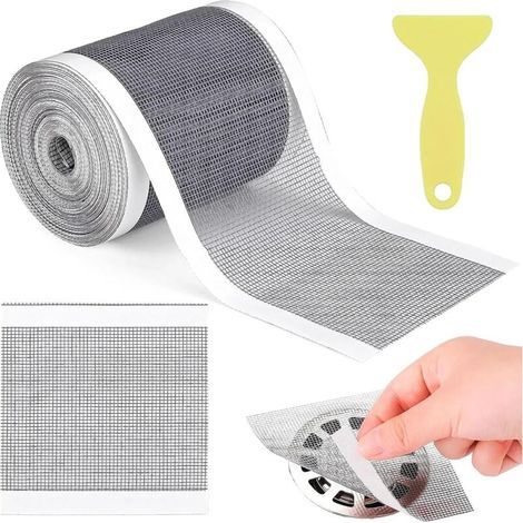 Filtre de vidange de douche en PVC avec spatule en plastique jetable 100 mm x 10 m pour baignoire balcon (1/5)