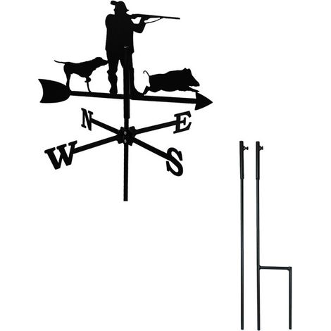 Girouette Chasseur petit modèle + Mât à planter
