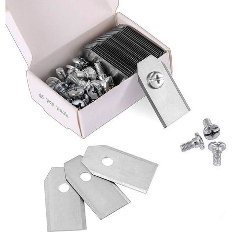 45 x Lames de Couteau en Titane pour Toutes Les Tondeuses Robotiques Husqvarn/Automower/ Yardforce/Gardena(3g-0.75mm) Avec 45 Vis, Lames de Rechange pour Modèles 105,310,315,320,420,430x,r40i (1/5)