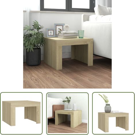 The Living Store Couchtisch Sonoma-Eiche 50x50x35 cm Holzwerkstoff - Couchtisch - Wohnzimmertisch - Esszimmertisch - Sideboard - Holzwerkstoff (1/5)