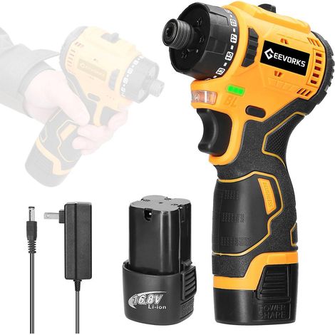 16,8-V-Lithium-Akkuschrauber, 55 Nm Drehmoment, Multifunktions-Reparaturwerkzeug-Set, elektrischer Schraubendreher für M-2-Akkus, US-Stecker, mehrfarbig
