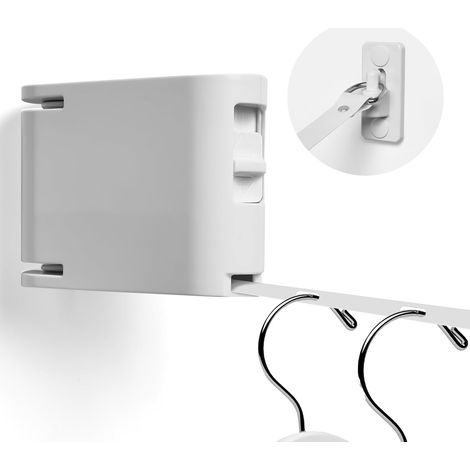 Étendoir à linge rétractable en TPU de 4,2 mètres, robuste et résistant au vent, fixé au mur, avec des trous de suspension indépendantsséchage rapide