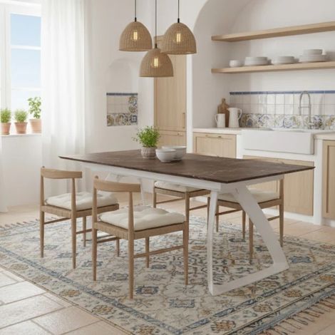 Grayson, Tavolo allungabile con top in HPL su MDF Ruggine (90cm X 170/270cm H. 76cm) Duzzle (1/5)