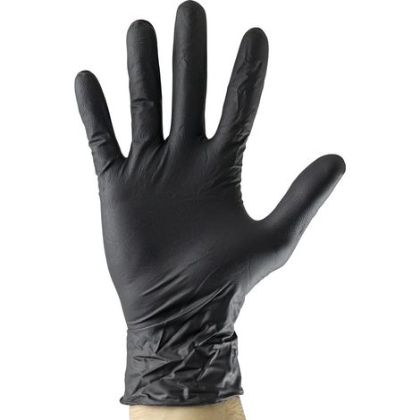 JBM54156 Guantes negros desechables de nitrilo talla L 3,5 mil