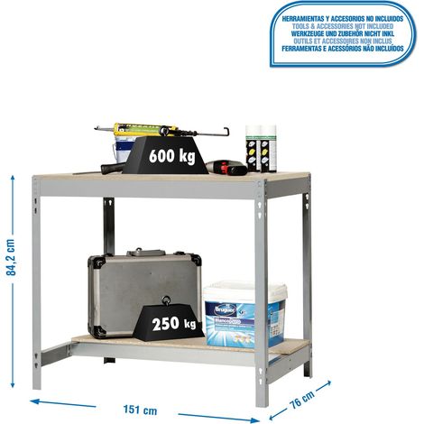Simonrack Moderner Arbeitstisch Grau und Robustes Holz