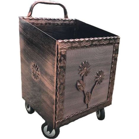 Carrello portalegna in ferro battuto