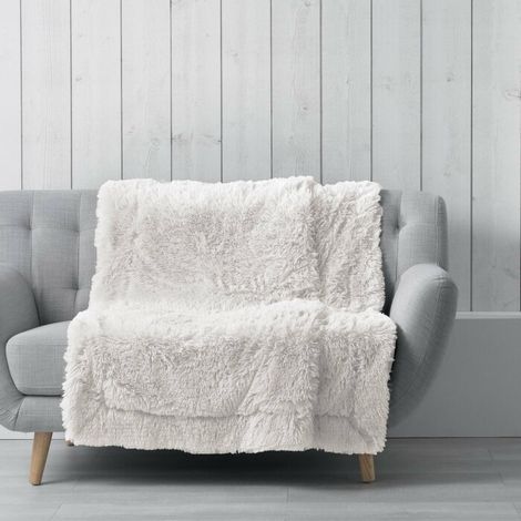 Plaid XXL 180 x 220 cm – Imitation Fourrure – Marilou Naturel (1/3)