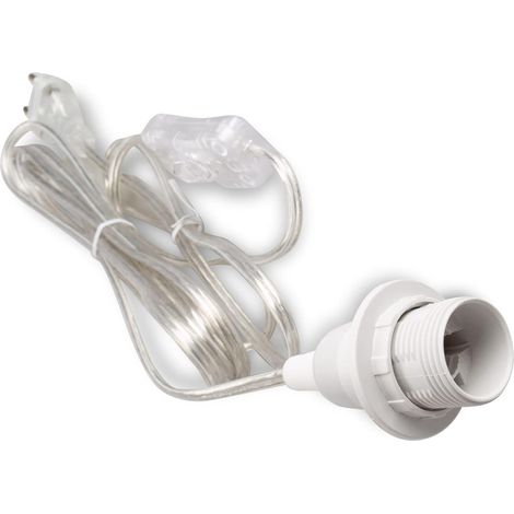 Mextronic Douille de lampe E14 avec interrupteur, câble d'alimentation 3,5 m, 350 SW, transparent