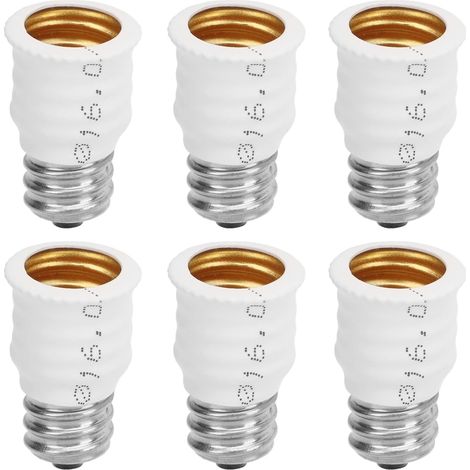 Adaptateur à douille, adaptateur de douille de l'ampoule E12 à la vis de convertisseur de lampe E14 Vis de filetage 6pcs Bases de lampe (Blanc) (1/5)