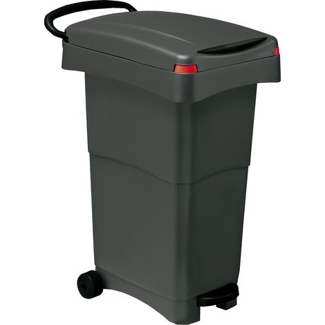 Bidone con pedale porta rifiuti 80 litri modello "Nello" - Grigio - Mobil Plastic