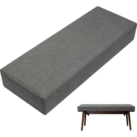 Coussin de banc - Housse amovible - Pour balancelle, rebord de fenêtre - 80 x 40 x 5 cm - Gris (1/5)