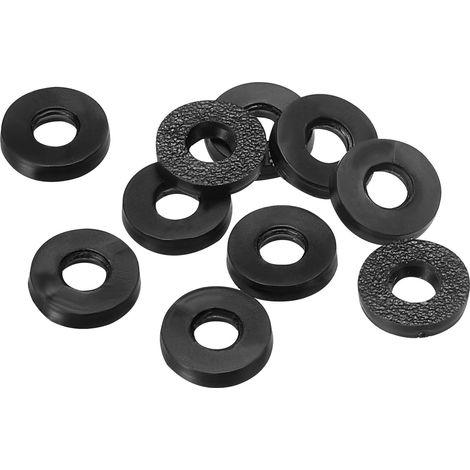 Rondelle Plate Caoutchouc 3mm x 7mm, 1,2mm Épais Noir 40Pcs (1/5)