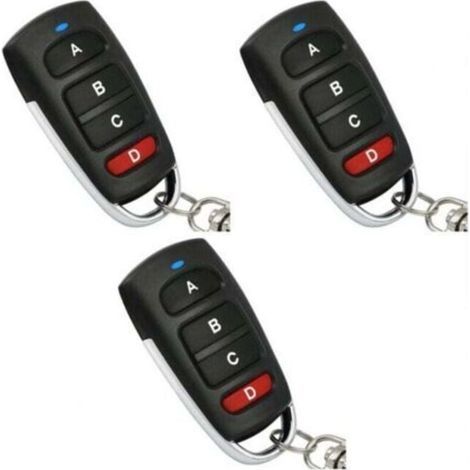 Lot de 3 télécommandes universelles de remplacement pour portail de garage électrique 433 MHz (1/4)