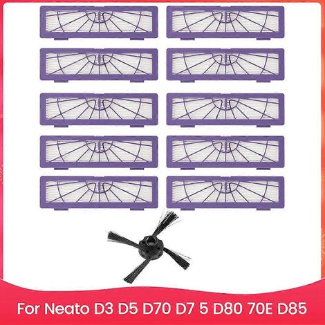 Filtre pour aspirateur brosse pour aspirateur Filtre de brosse pour aspirateur filtre de Neato D3 D5 D70 D7 5 D80 70E D85 Robot Aspirateur Side Brosse HEPA Filtre pièce détachée (1/5)