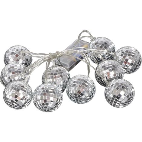 1,5 m lange Lichterkette mit 10 Spiegelkugeln, wasserdicht, LED-Diskokugeln, mehrfarbig, für Bars, Geburtstage, Feiertage und stimmungsvolle Dekoration (1/2)