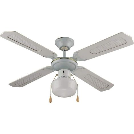 VENTILATORE TIPO LEGNO BIANCO DA SOFFITTO 1 LUCE -  	 - ø 107 cm (1/4)