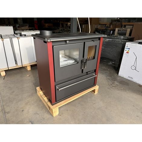 Cucina a Legna con Forno Inox Verso CS Plus 7.7 kW Bordeaux – Uscita Sinistra (1/5)