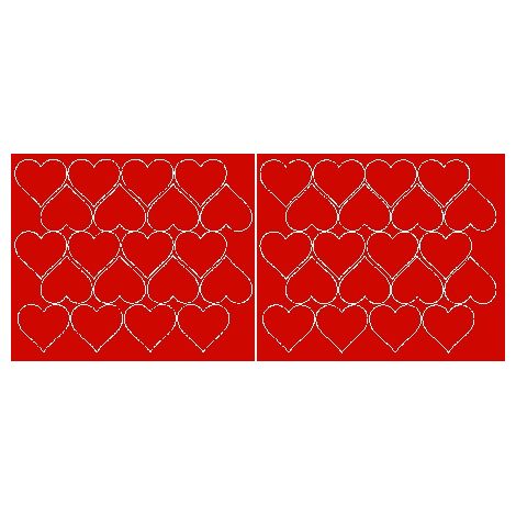 Valentinstag-Herzaufkleber, 5 cm, 40 Stück, rot matt