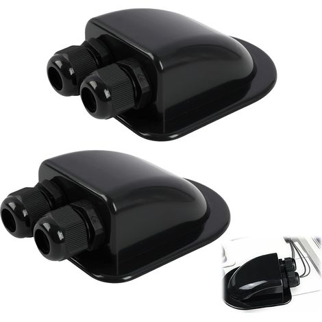 2PCS Boîtier d'entrée de Câble Double, Passe Toit IP68 Étanche en ABS pour Installation de Câbles Solaires, Résistant aux Intempéries pour Caravane, Bateau et Applications Photovoltaïques (1/5)