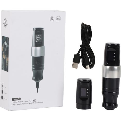 Cartouche de Tatouage Rotatif Sans Fil en Alliage d'Aluminium, Poignée Confortable, Double Batterie, Stylo Pistolet Portable pour Studio (1/5)