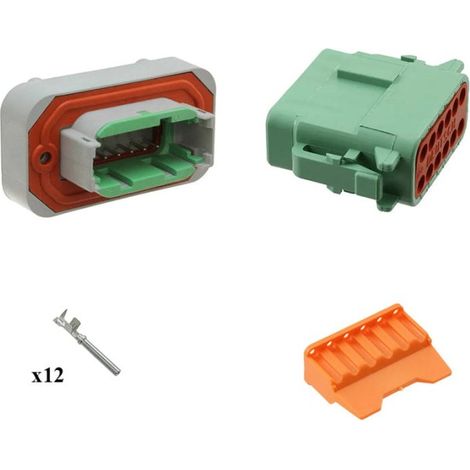 Kit connettore serie DTM15 femmina 12 vie da C.S. Verde