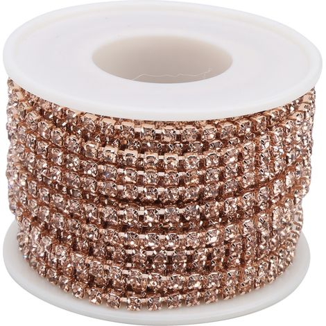 Rhinestone Chain DIY Thin Claw Crafts White Glass Drill Used for Various DecorationsSs12 Rose Gold (1/5)