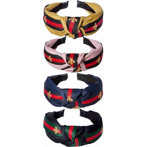 Lot de 4 bandeaux abeilles noués pour femmes - Accessoires pour cheveux (1/4)