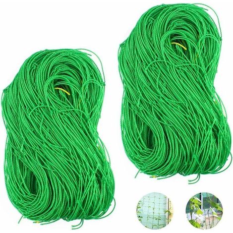 2 Pcs Support Plante Treillis Filet Polyéthylène Plante Grimpante Treillis Filet Croissance Treillis pour Vignes Légumes Fleurs Fruits Concombre Tomate Pois, 1.8m x 3.6m