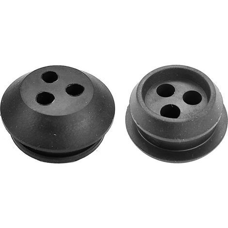 Passe cloison universel pour durite Ø5mm – Caoutchouc noir – 3 trous Ø20mm – Pour tondeuse, tracteur, débroussailleuse (1/5)