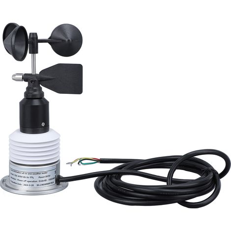 Sensore meteorologico 5 in 1 con cavo - Misura velocità/direzione del vento, temperatura, umidità, pressione (1/4)