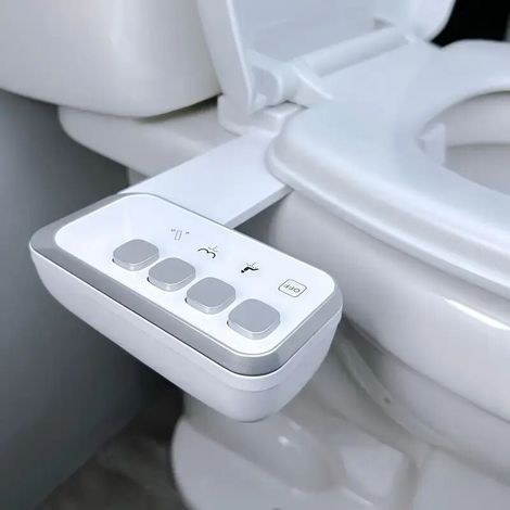 Nicht-elektrischer Bidet-WC-Sitz mit doppelter, einziehbarer und anhebbarer Düse zur Reinigung von Vorder- und Gesäßbereich (1/4)