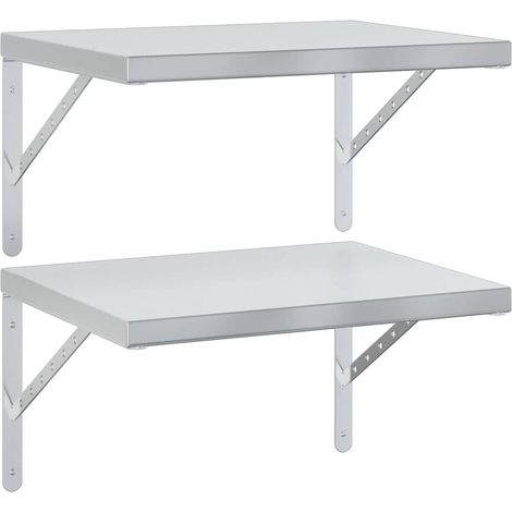 Maison Exclusive - Wandregale 2 Stk. 50x40 cm Silbern Edelstahl