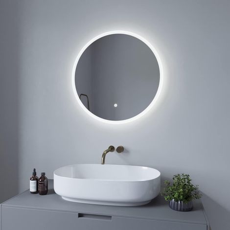 Spiegel Rund beleuchtung LED Badezimmerspiegel 60cm JALTAS Typ B Touch Sensor Dimmbar Antibeschlag Kaltweiß 6400K AQUABATOS (1/5)