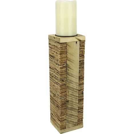 Colonne de Fleurs en Bois/liège - Décoration de Noël - Lanterne à Bougie - Style Maison de Campagne - Marron Antique - Style Shabby Chic - Naturel - 35 x 10 x 10 cm (1/4)