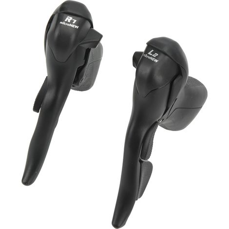 Lot de 2 leviers de frein et de dérailleur 2x7 vitesses en alliage d'aluminium et PVC, compatibles avec les vélos de route.